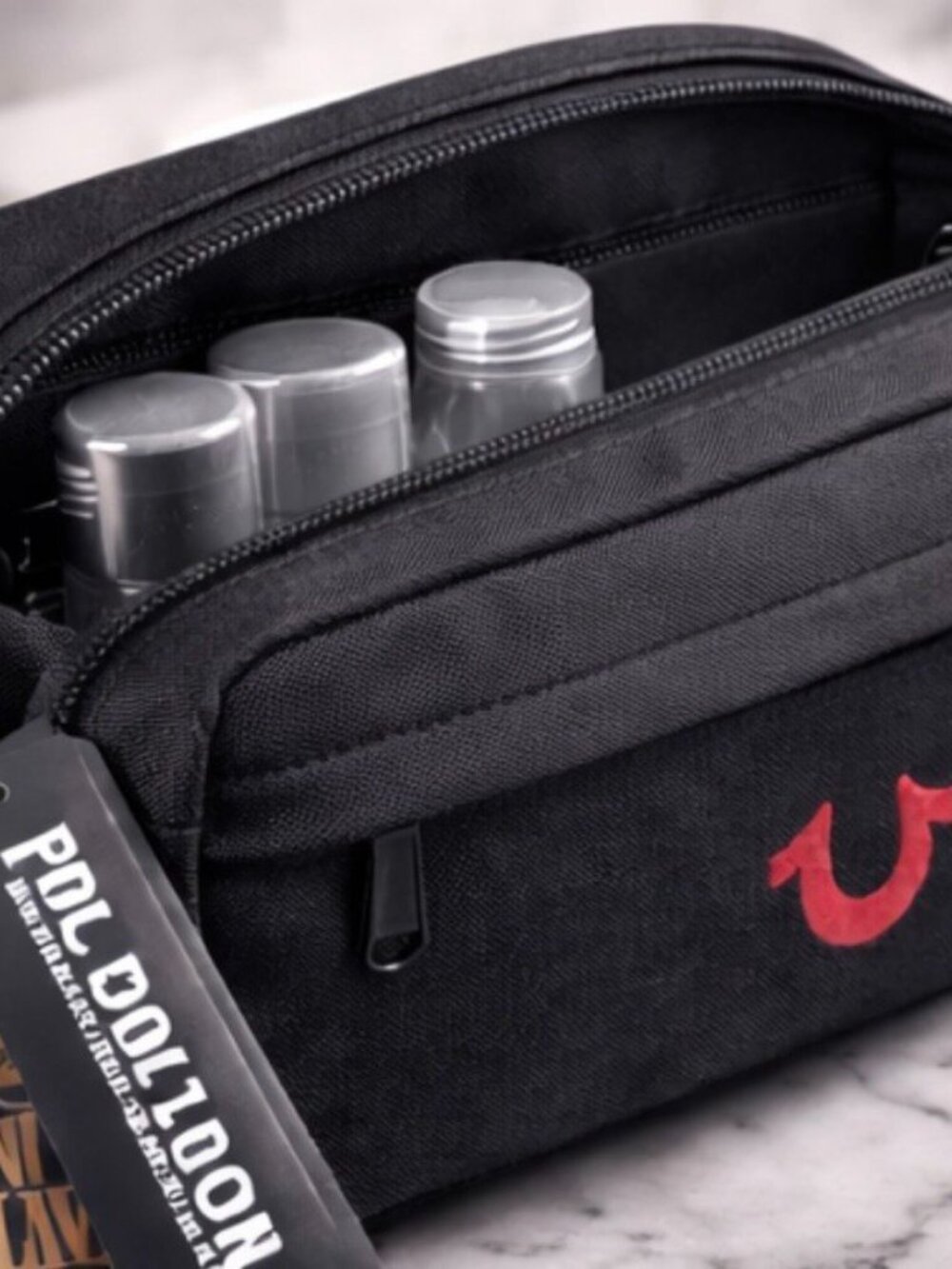 True Religion Black Belt Bag for Men